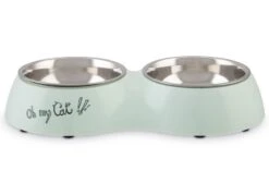 Beeztees Voer- En Drinkbak Oh My Cat Mint 2 X 160 Ml
