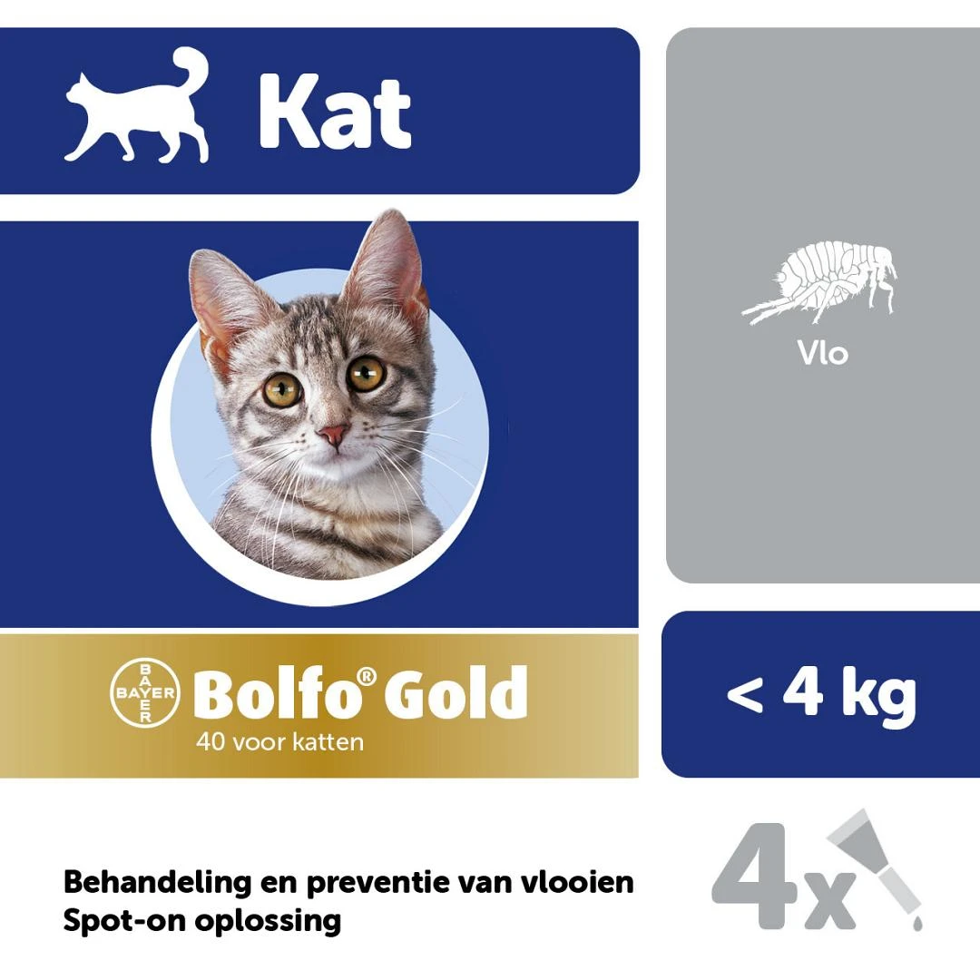 Bolfo Gold Kat 40 4 Pipetten 2 Bolfo Gold Kat 40 4 Pipetten - Afbeelding 2