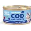 Edgard & Cooper Kattenvoer Kitten Kabeljauw & Kip Chunks 85 Gr